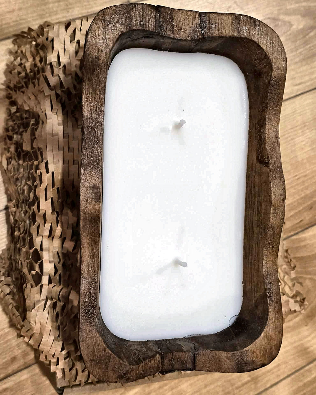 Bougie rectangulaire Zenora, vue en plongée