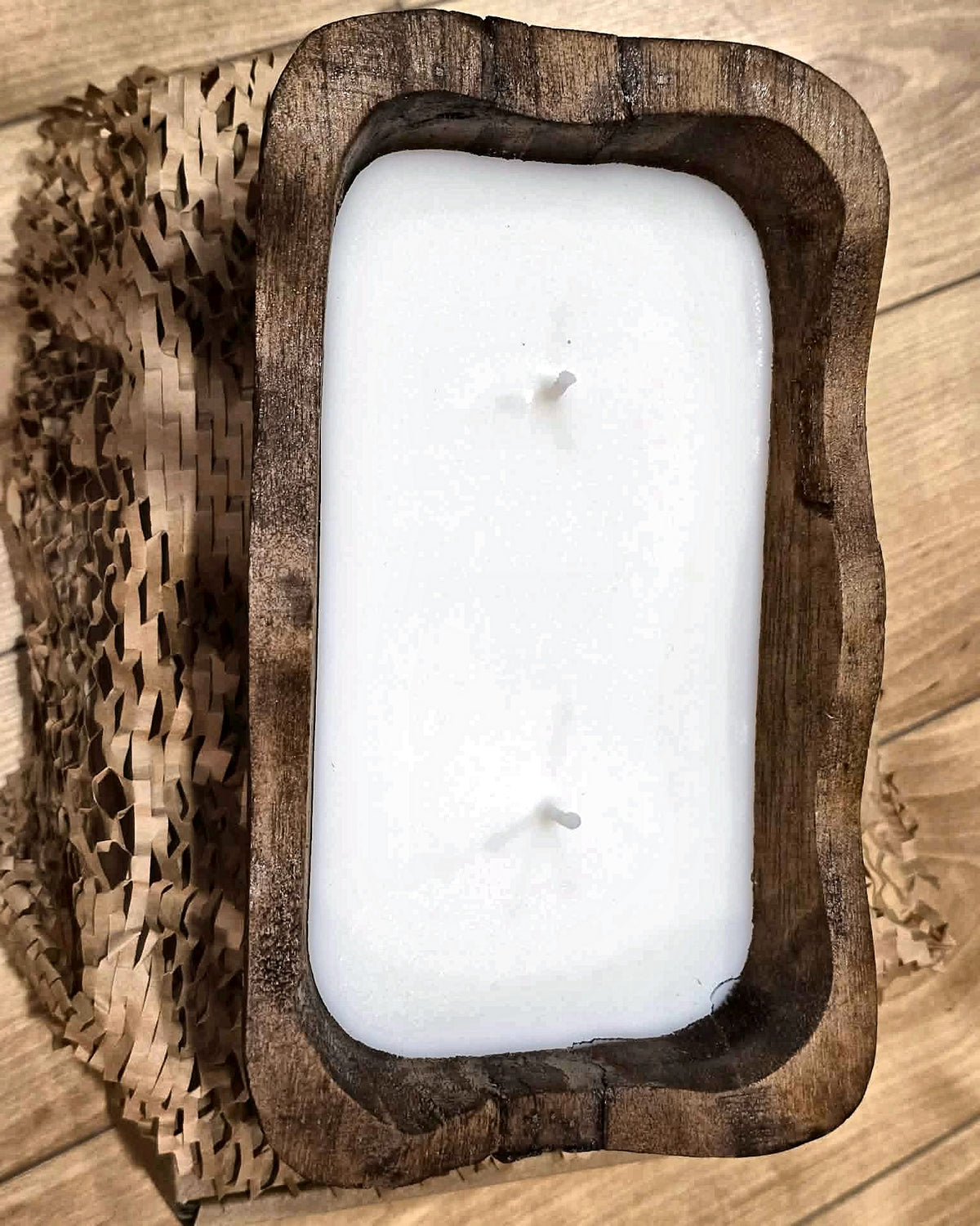 Bougie rectangulaire Zenora, vue en plongée
